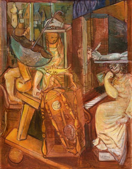 Metaphysical Interior with a Pendulum Clock